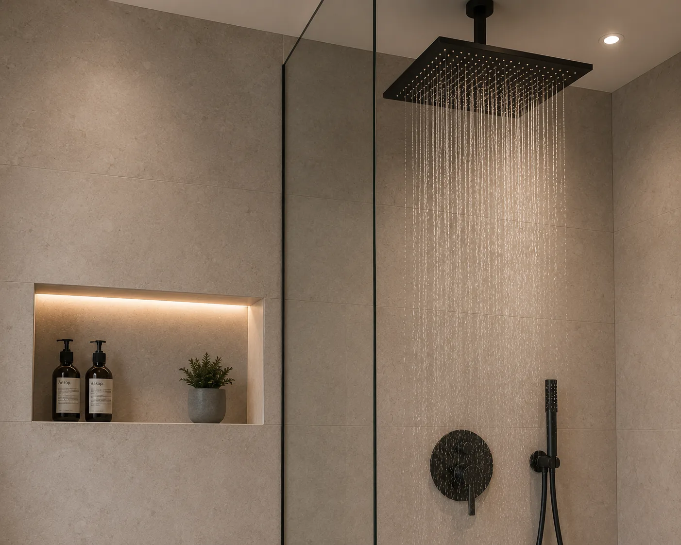 Regendusche & Nische – AV Baukonzept Oberbergischer Kreis